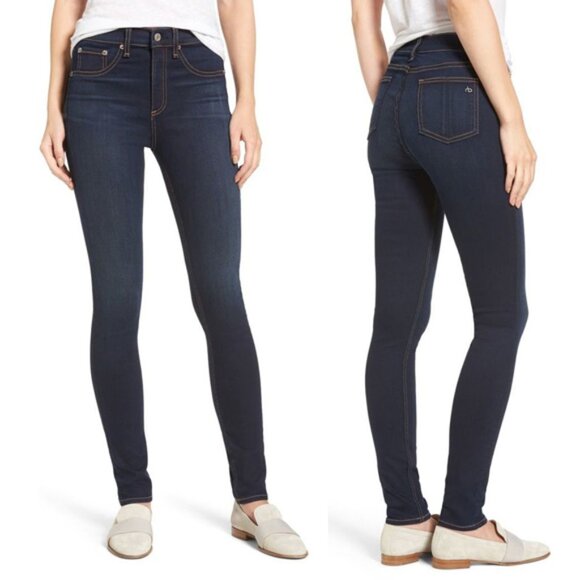 NWOT rag & bone skinny jeans in dark blue wash - Picture 1 of 9